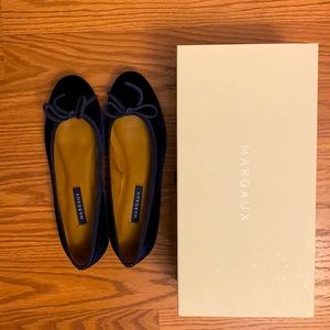 Margaux Midnight Blue Velvet Flats